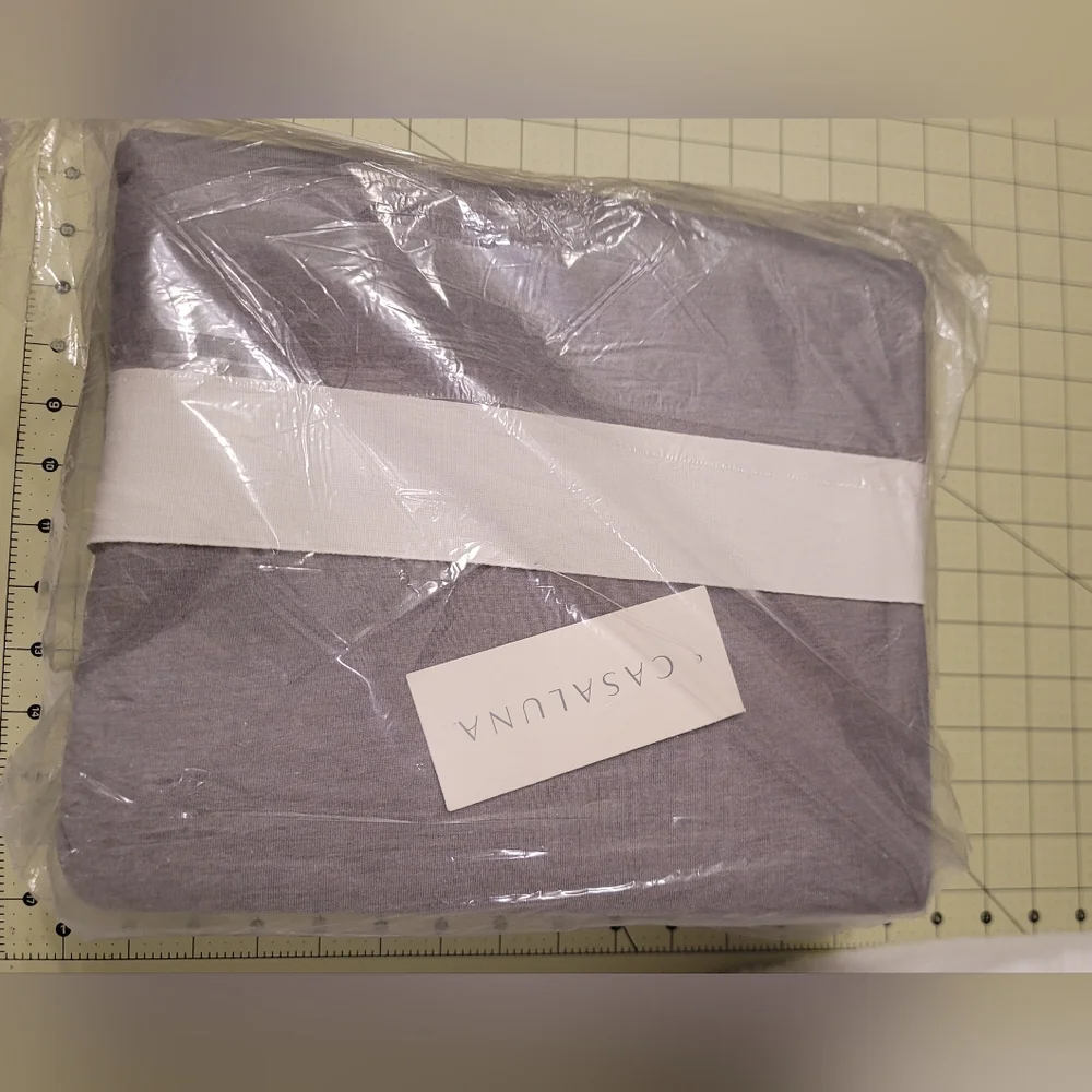 New Casaluna Full Queen Heavyweight Linen Blend Duvet Cover & Sham Set Gray $119 - Picture 7 of 8